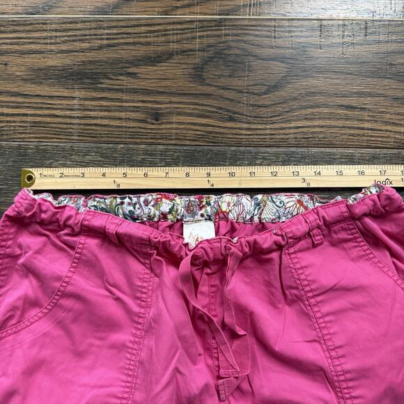 Lot 2 Kathy Peterson 701 Lindsey Scrub Pants 2X Pink & Purple Stretch Cinch Leg - Picture 4 of 9